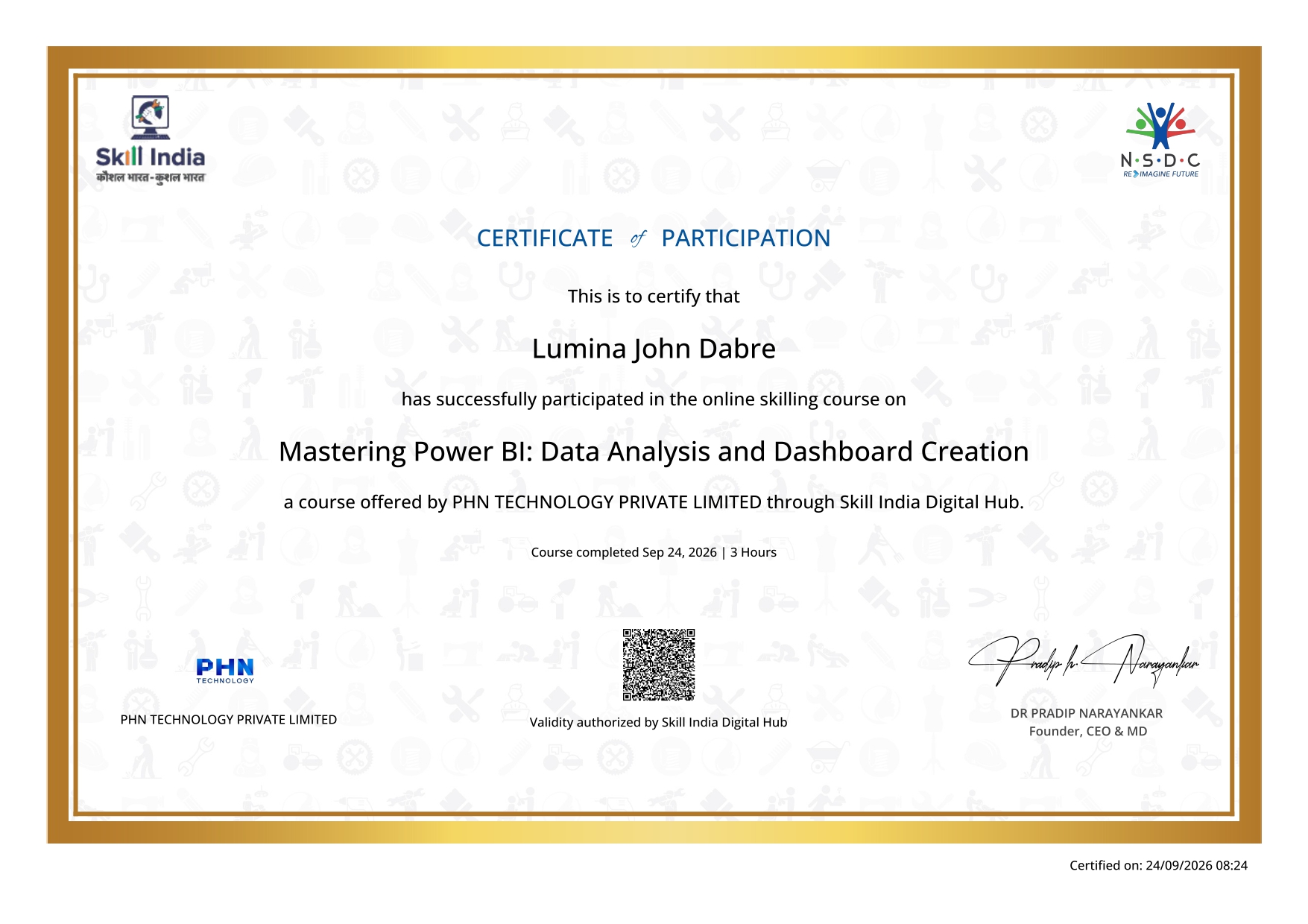 Power BI Certificate